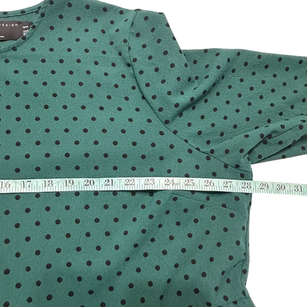 ASOS Design Curve Polka Dot Tiered Dress Women Plus 20 Green Relaxed Lightweight - Picture 7 of 8